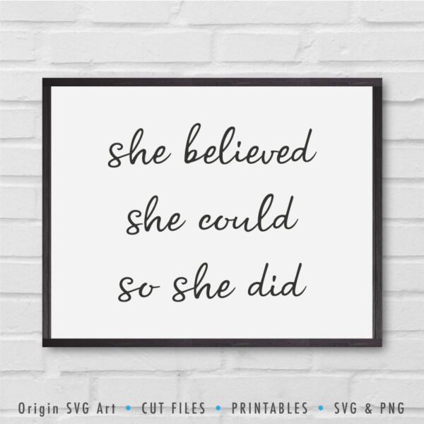 She Believed, She Could, So She Did SVG - Image 2