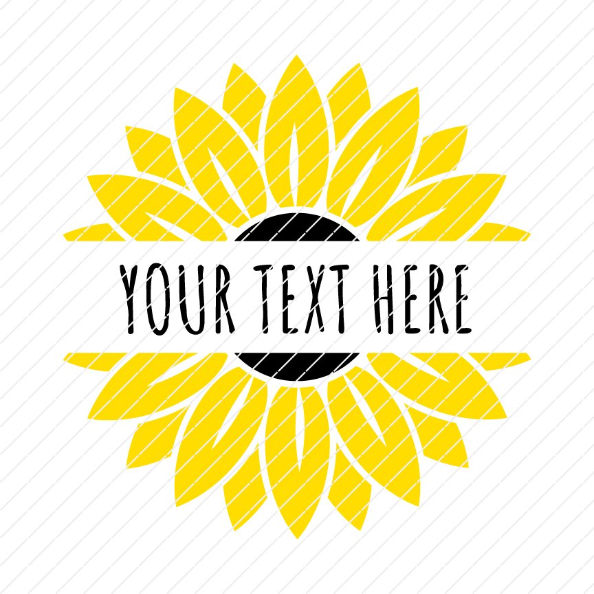 Download Sunflower Split Monogram Custom Your Name SVG - Origin SVG Art