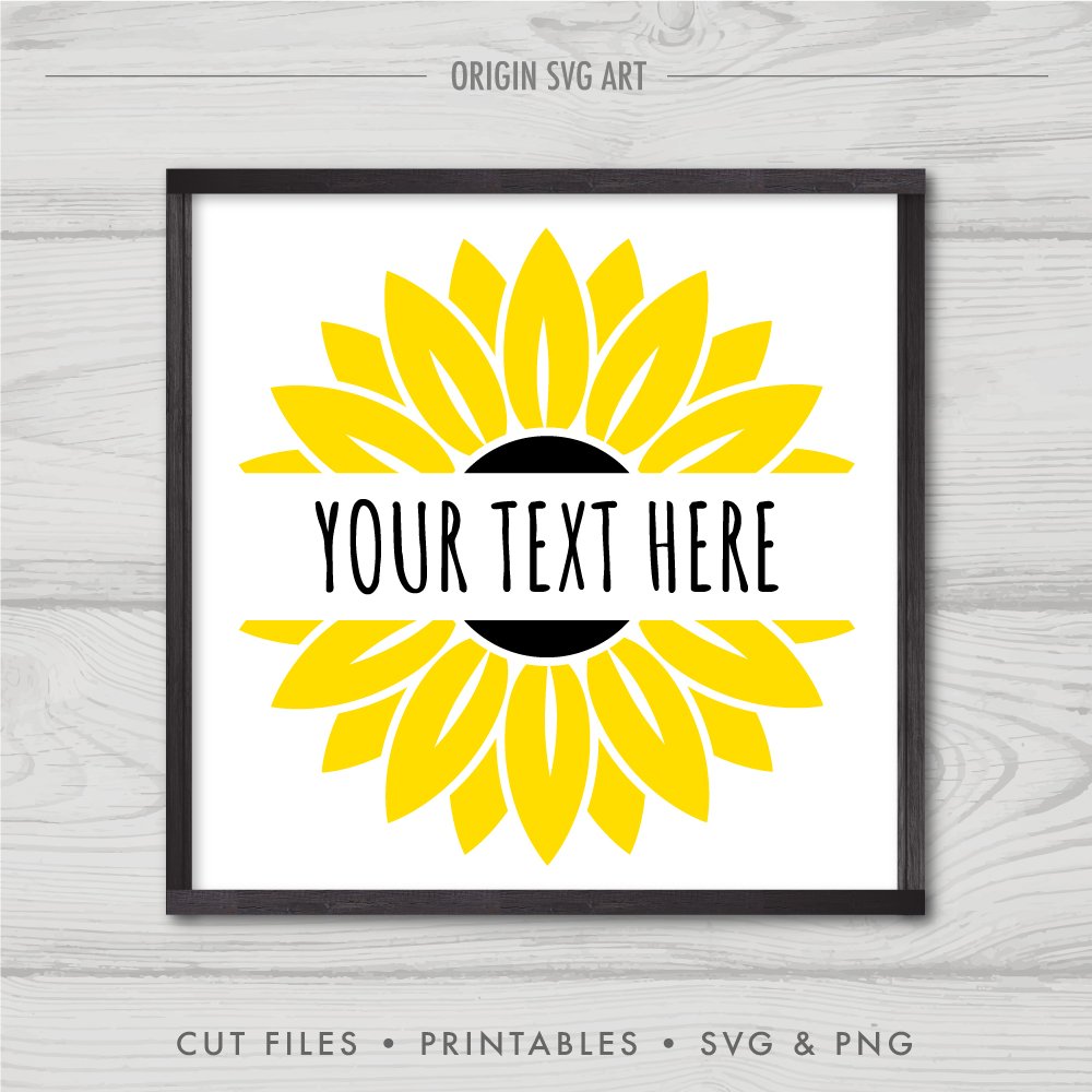 Download Sunflower Split Monogram Custom Your Name SVG - Origin SVG Art