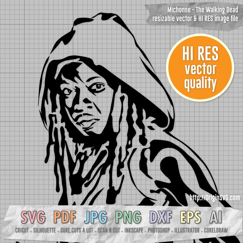 Download Michonne The Walking Dead Clip Art Cut Files Printable ...