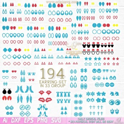 earring template bundle svg