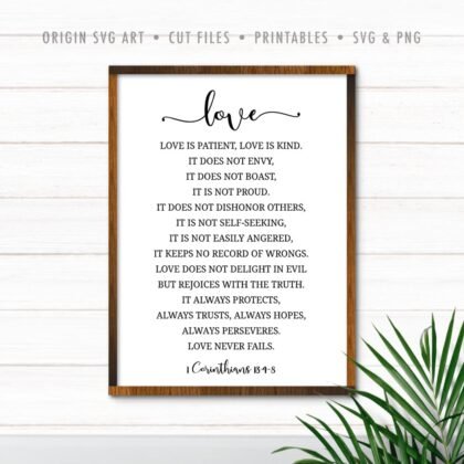 Love Is Patient, Love Is Kind, 1 Corinthians 13:4-8 SVG