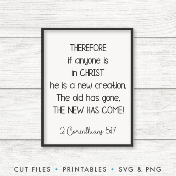 Therefore If Anyone Is In Christ He Is A New Creation. The Old Has Gone. The New Has Come! 2 Corinthians 5:17 SVG - Image 3