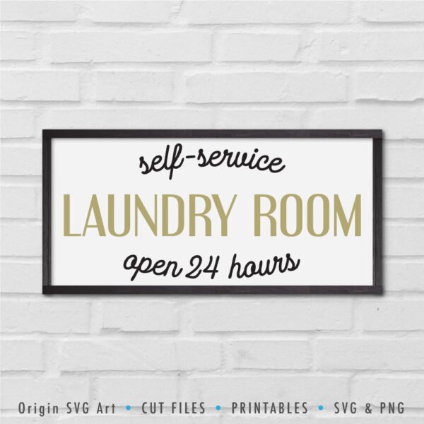 Self-Service Laundry Room: Open 24 Hours SVG