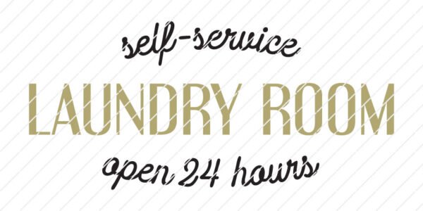 Self-Service Laundry Room: Open 24 Hours SVG