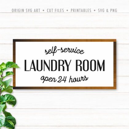 Self-Service Laundry Room: Open 24 Hours SVG