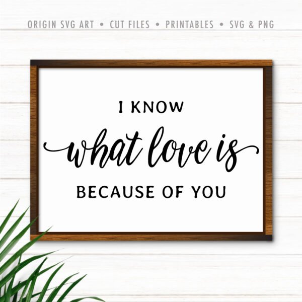 I Know What Love Is Because of You SVG