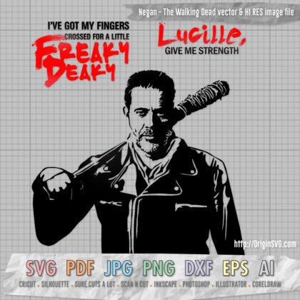 Negan the Walking Dead Jeffrey Dean Morgan SVG cut files