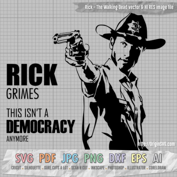 Rick Grimes Andrew Lincoln The Walking Dead SVG clip art