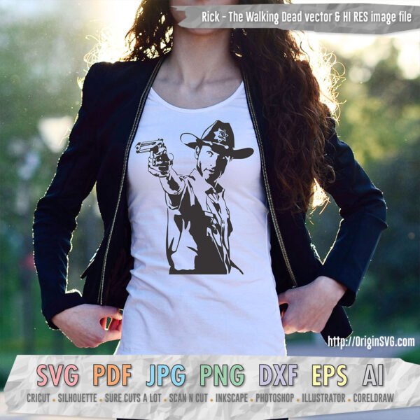 Rick Grimes Andrew Lincoln The Walking Dead SVG clip art