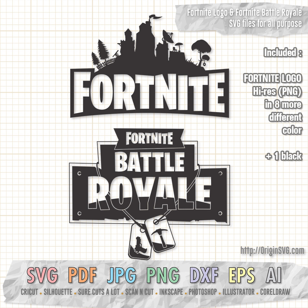 Fortnite Logo Battle Royale Svg Cut Files Printable Personal Use