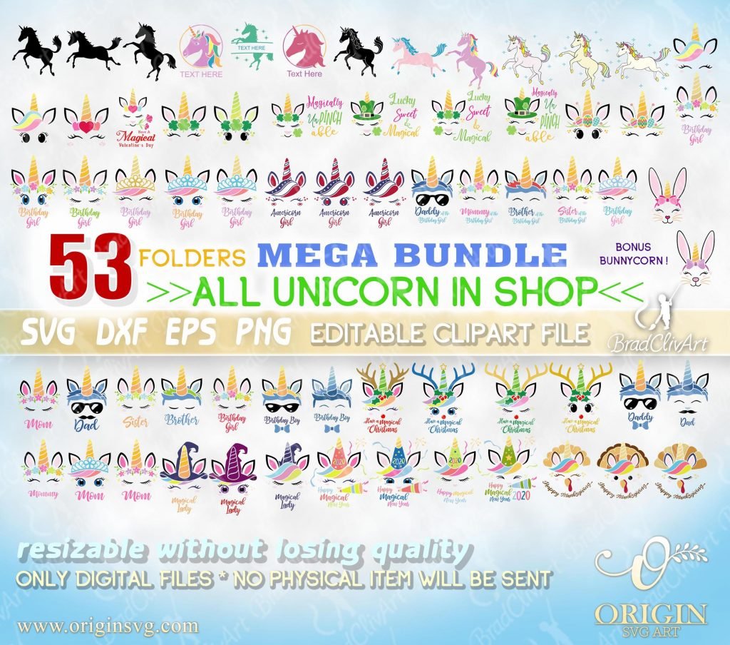 Download Unicorn bundle svg all unicorns in shop cut file for cricut and silhouette