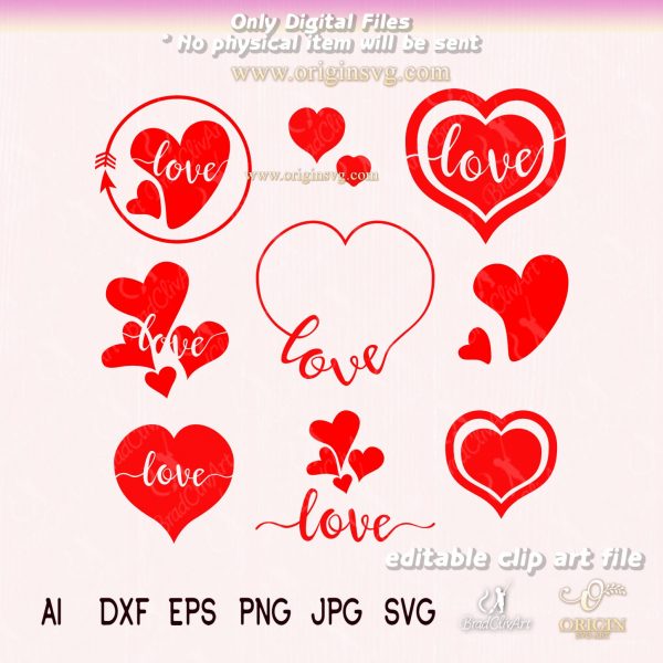 valentine hearts svg