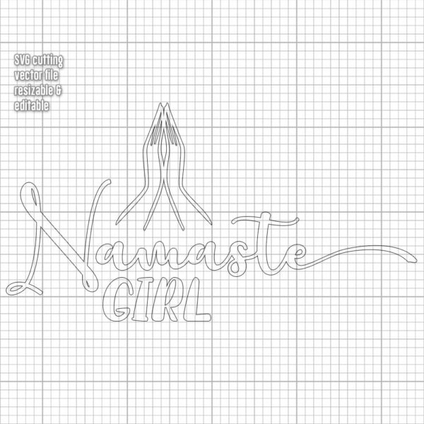 namaste girl t-shirt design cut files