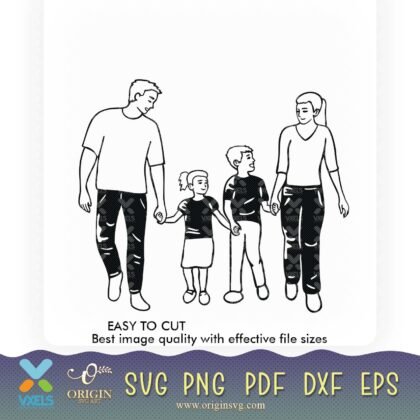 family walking svg