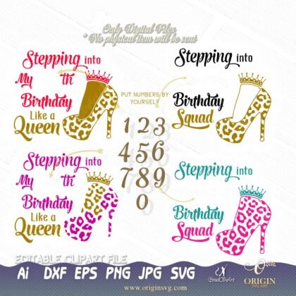 stepping my birthday svg