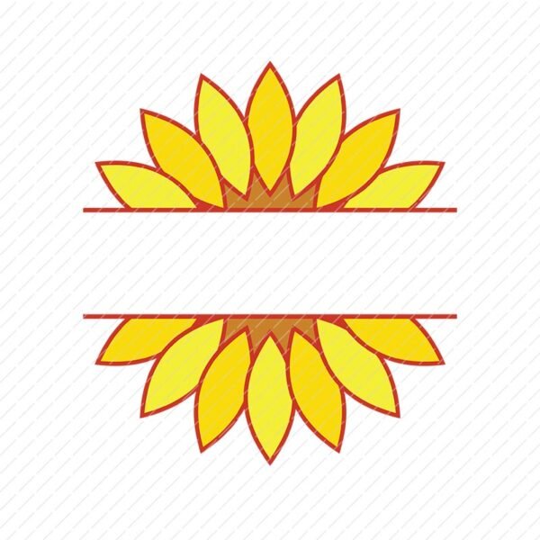 Nametag sunflower monogram DXF and Cricut - Image 2