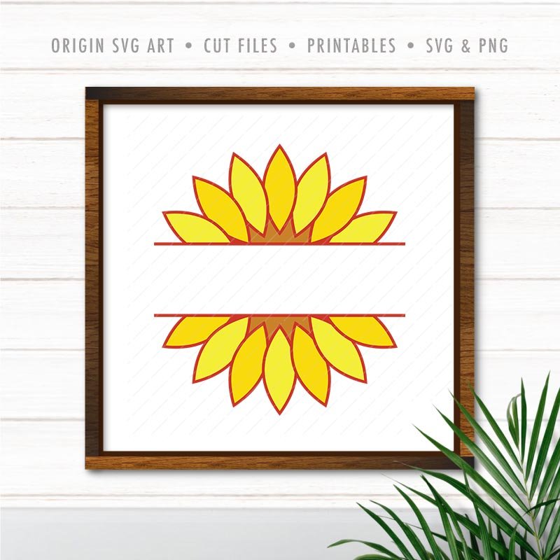 Download Nametag sunflower monogram DXF and Cricut - Origin SVG Art