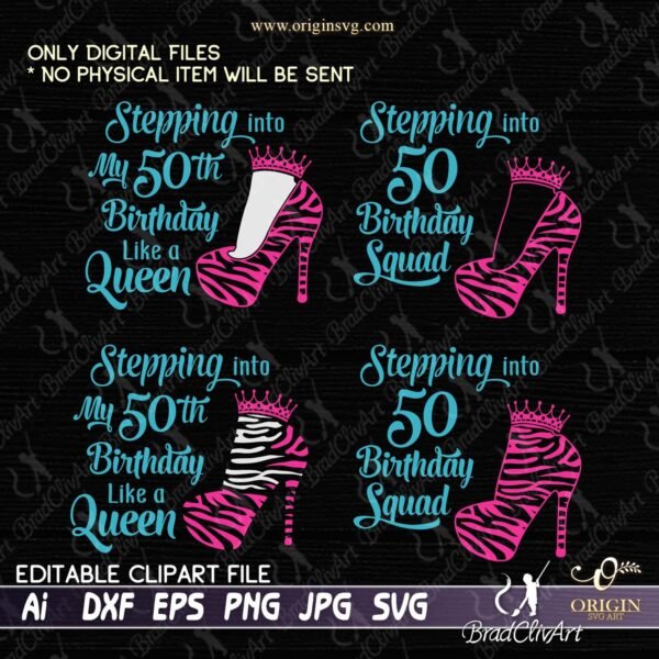 50th birthday turquoise stepping into my 50th birthday squad and queen - Image 2