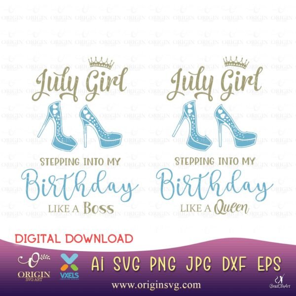 july birthday svg