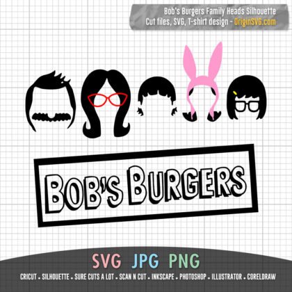 Bob's Burgers Family Heads Silhouette