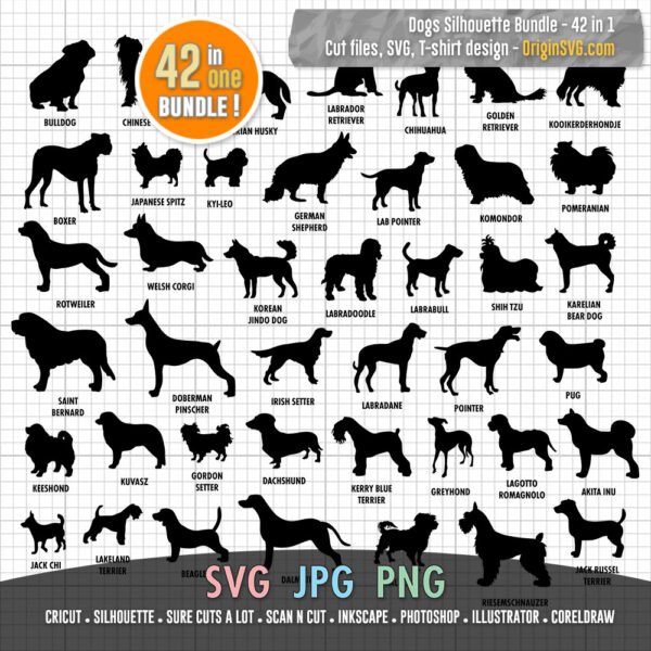 dog silhouette bundle