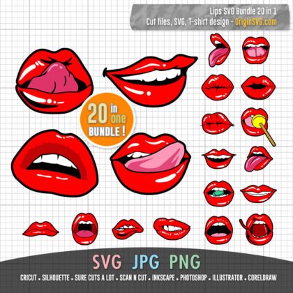 lips bundle SVG cut files