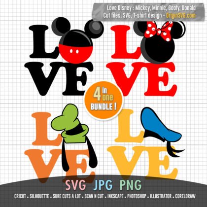 love mickey minnie goofy donald