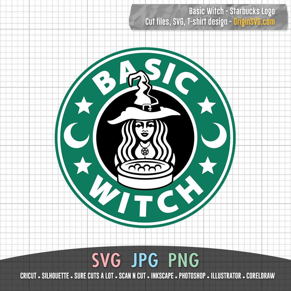 Download Basic Witch Halloween SVG Design - Starbucks Logo - Origin ...