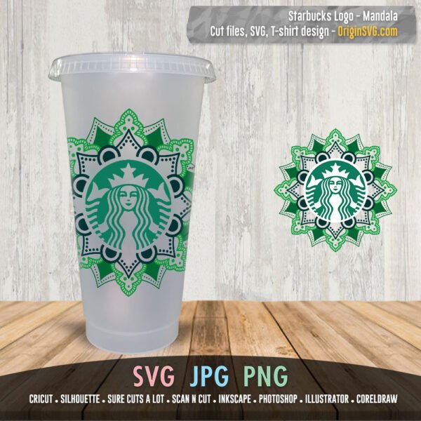 S-bucks Mandala Design for Coffee Cup - Image 2