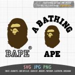 A Bathing Ape Logo Bape Logo Monkey Head SVG Cut File - Origin SVG Art