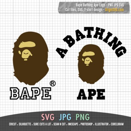A Bathing Ape Logo Bape Logo Monkey Head SVG Cut File