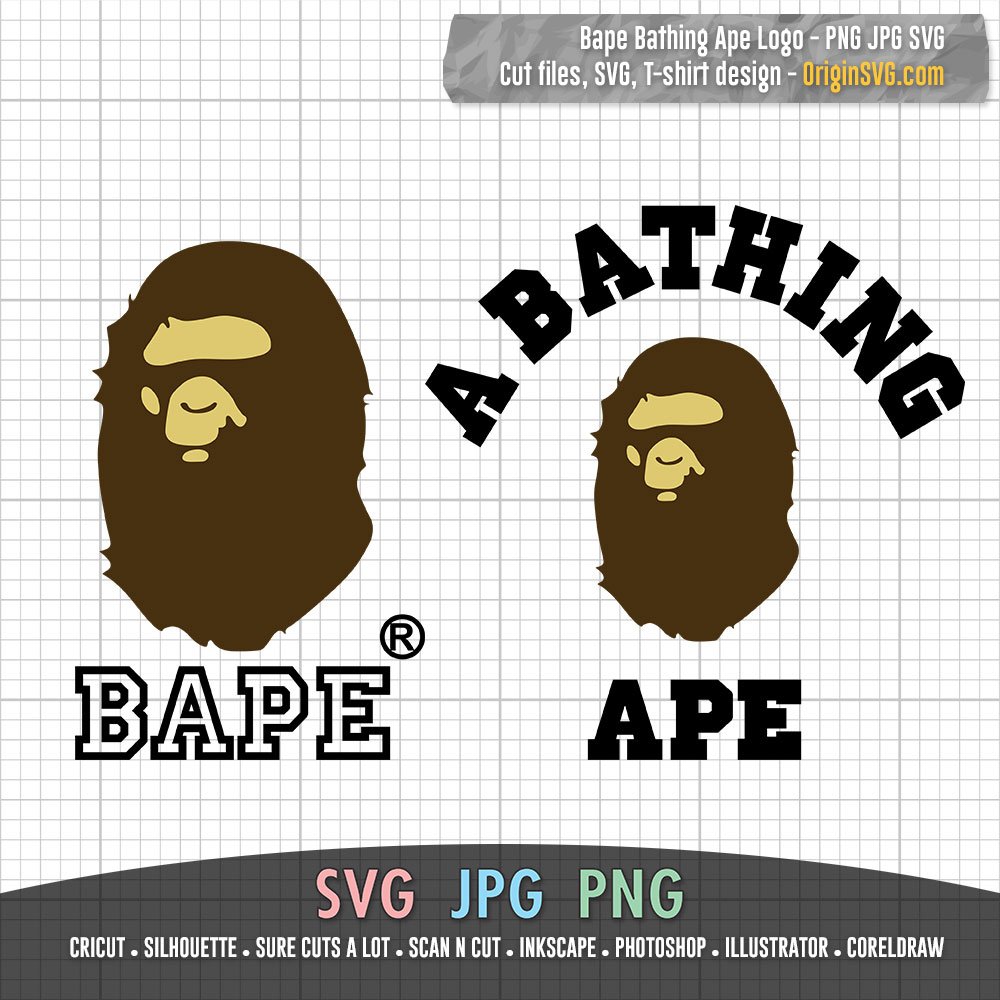 A Bathing Ape Logo Bape Logo Monkey Head SVG Cut File | medicproapp.com