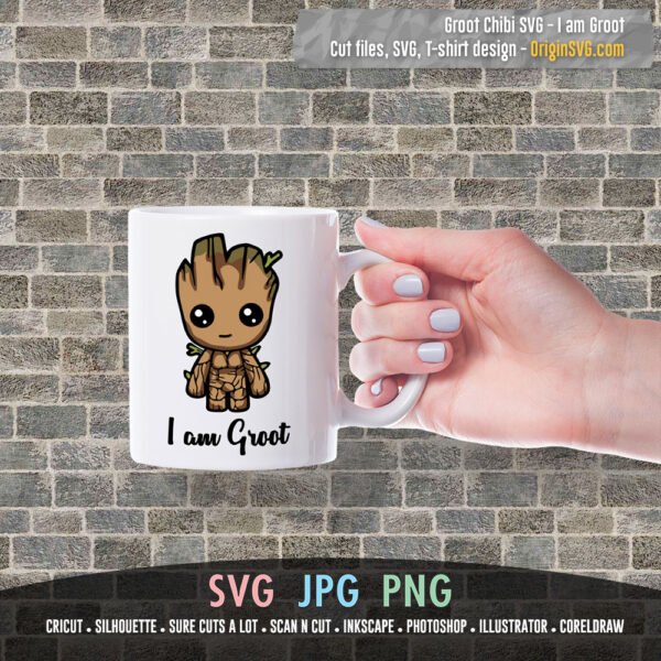 Baby Groot Chibi I am Groot Guardian of the Galaxy SVG Printable - Image 2