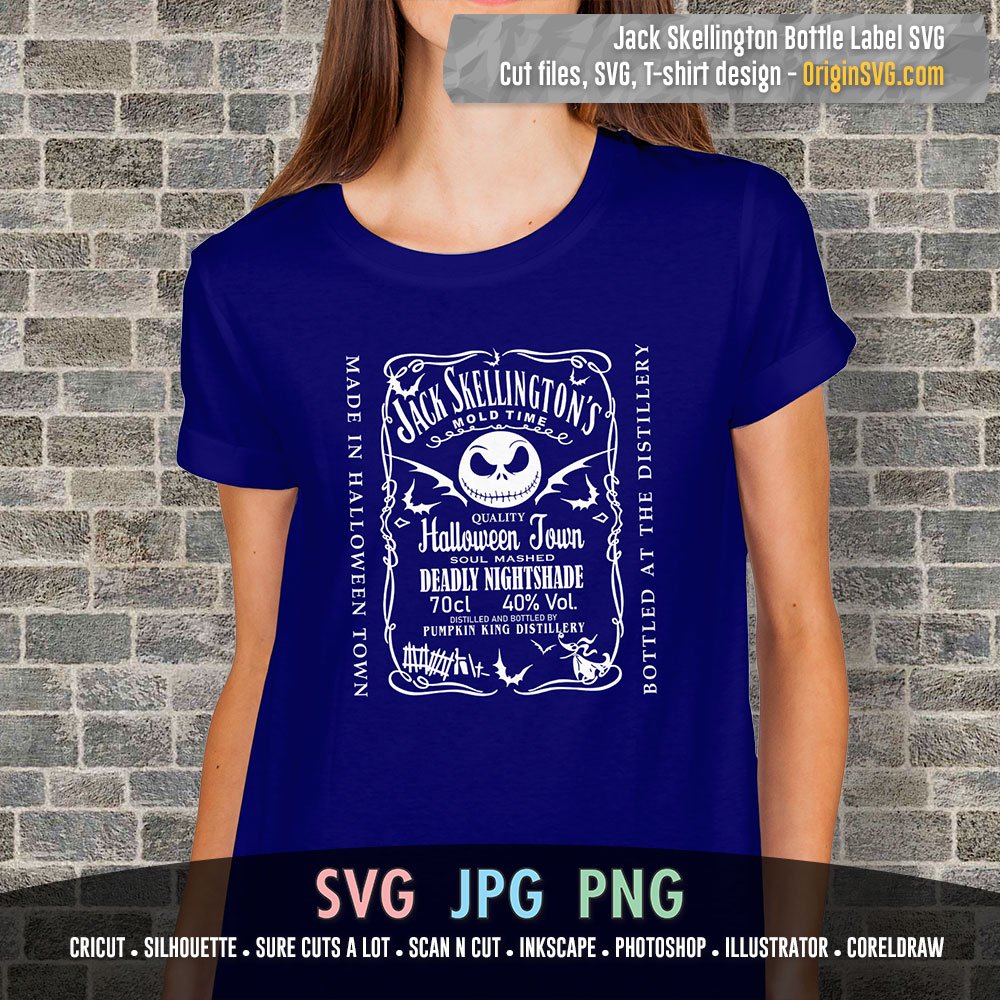 Download Jack Skellington Bottle Label Jack Daniel S Svg Cut Files Origin Svg Art