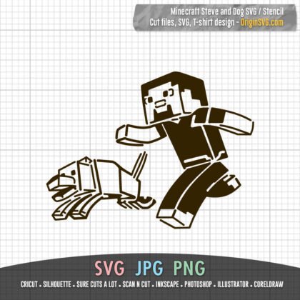 Minecraft steve and dog