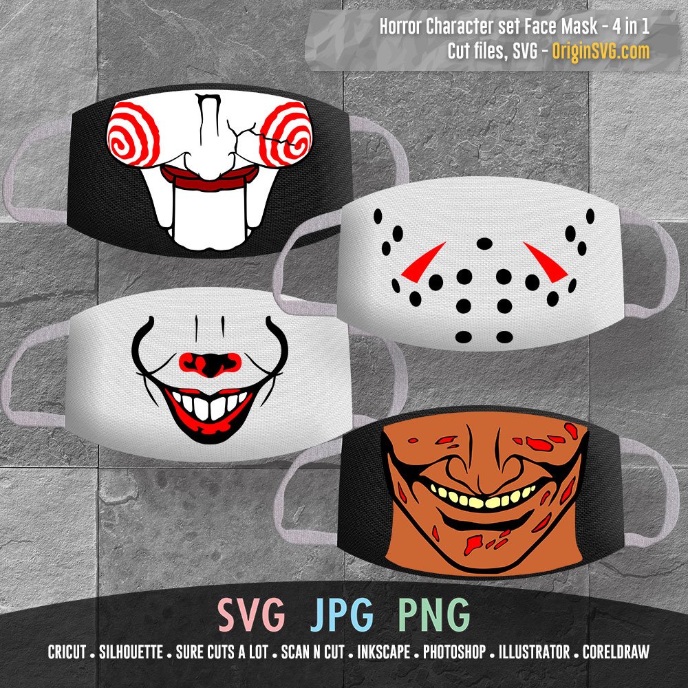 Download Halloween Face Mask 4 in 1 Pennywise Mouth Billy Saw Doll ...