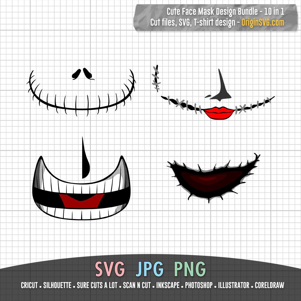 Download Jack and Sally Nightmare Before Christmas Face Mask Design ...