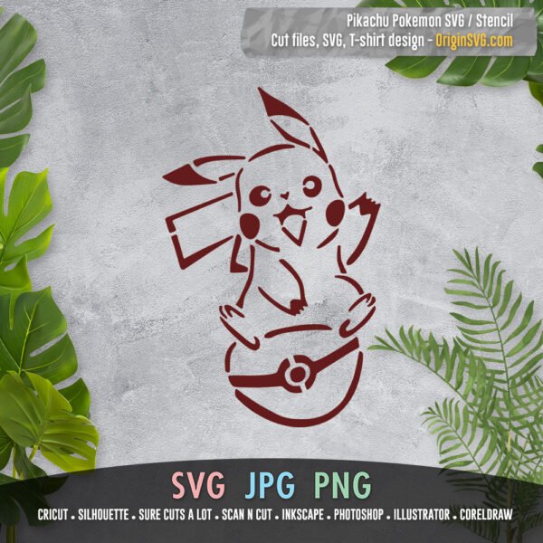 pikachu stencil SVG