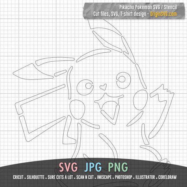pikachu stencil SVG