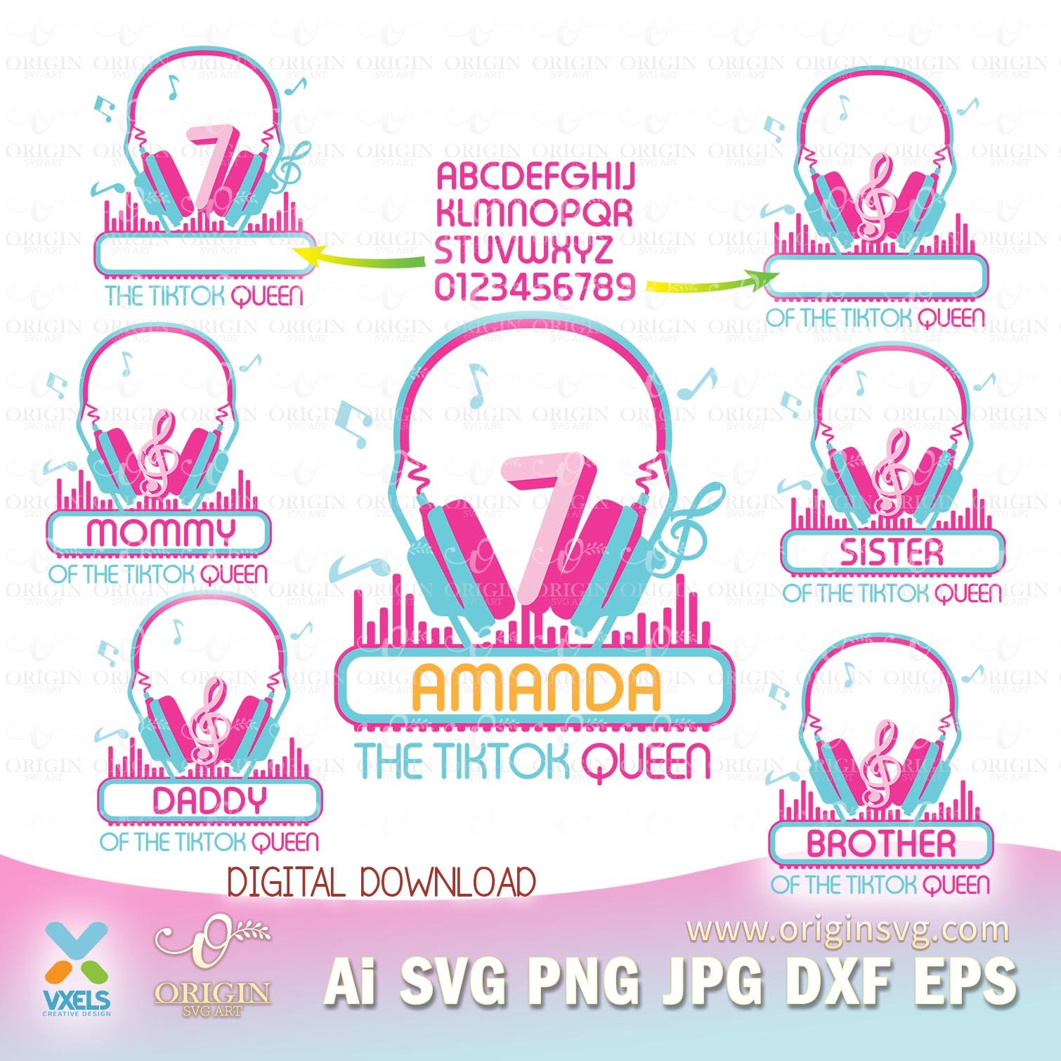 Download Tiktok Birthday Girl 7th Music Svg For Cricut Design Space Or Silhouette