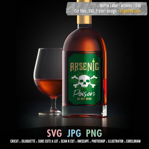 Bottle Label Arsenic Poison Do not Drink SVG Cut Files for Halloween - Image 2