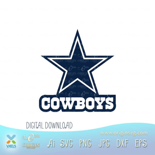 Dalas Cowboy Mega Bundle SVG NFL Lovers Mask Logo and Vector Graphics - Image 6