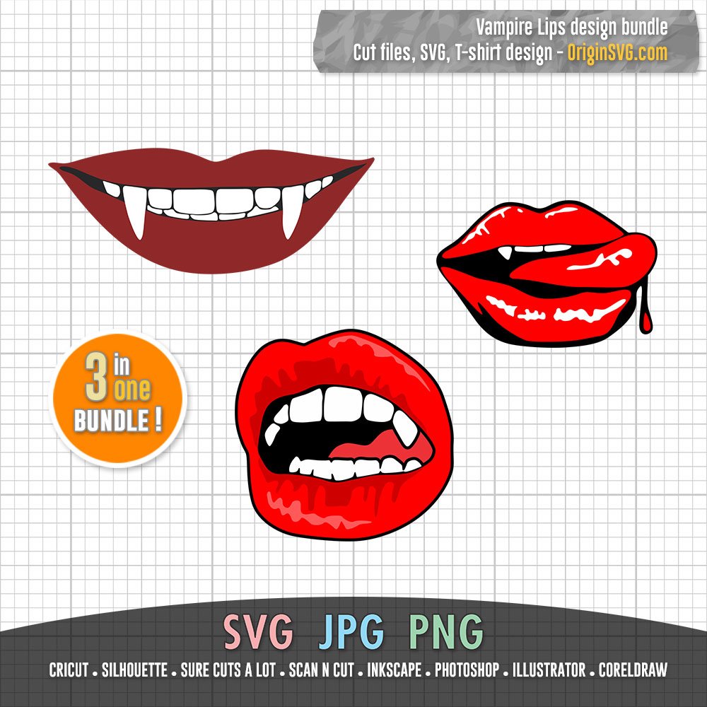 Red Fashion Drip Lips SVG