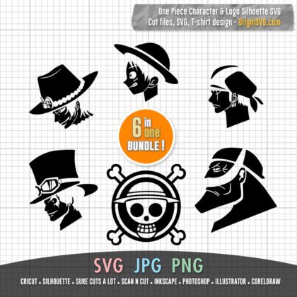one piece pirate character silouette