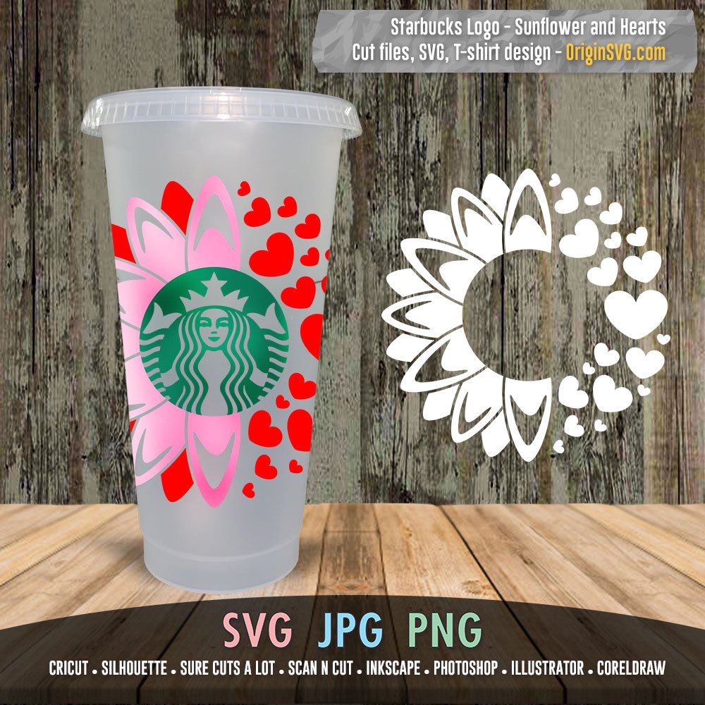 Download Starbucks Sunflower and Hearts for Starbucks Cup SVG Cut ...