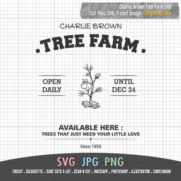 Charlie Brown Tree Farm SVG Cut files Snoopy Peanut - Image 2