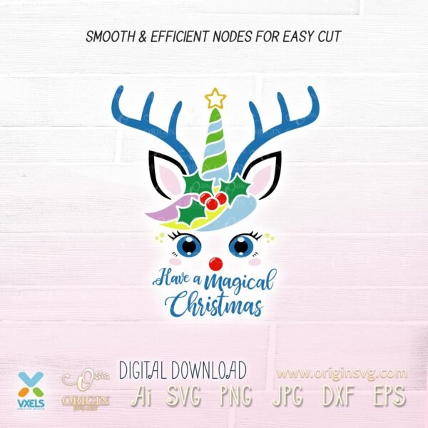 Christmas Unicorn and happy new year 2021 Bundle Cricut SVG - Image 8