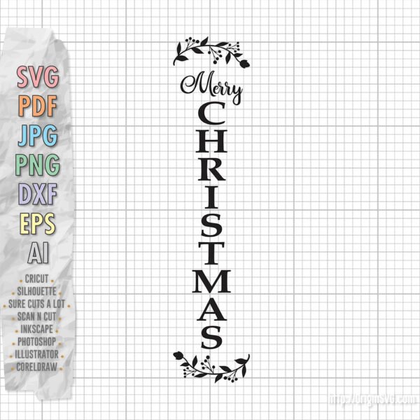 Merry Christmas Vertical Sign