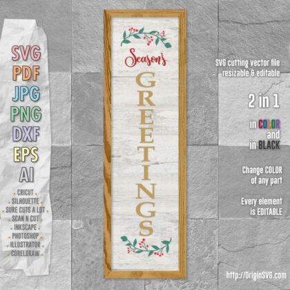 Season Greetings Vertical Sign